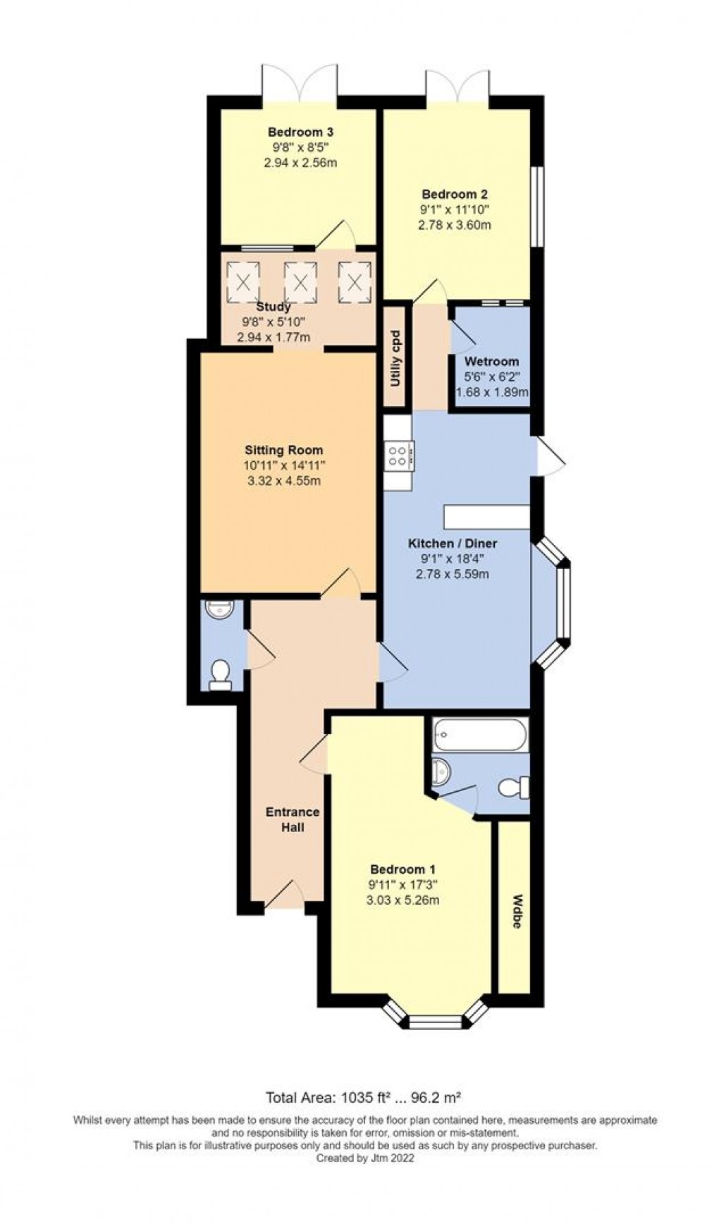 Floorplan for Annandale Avenue, Bognor Regis