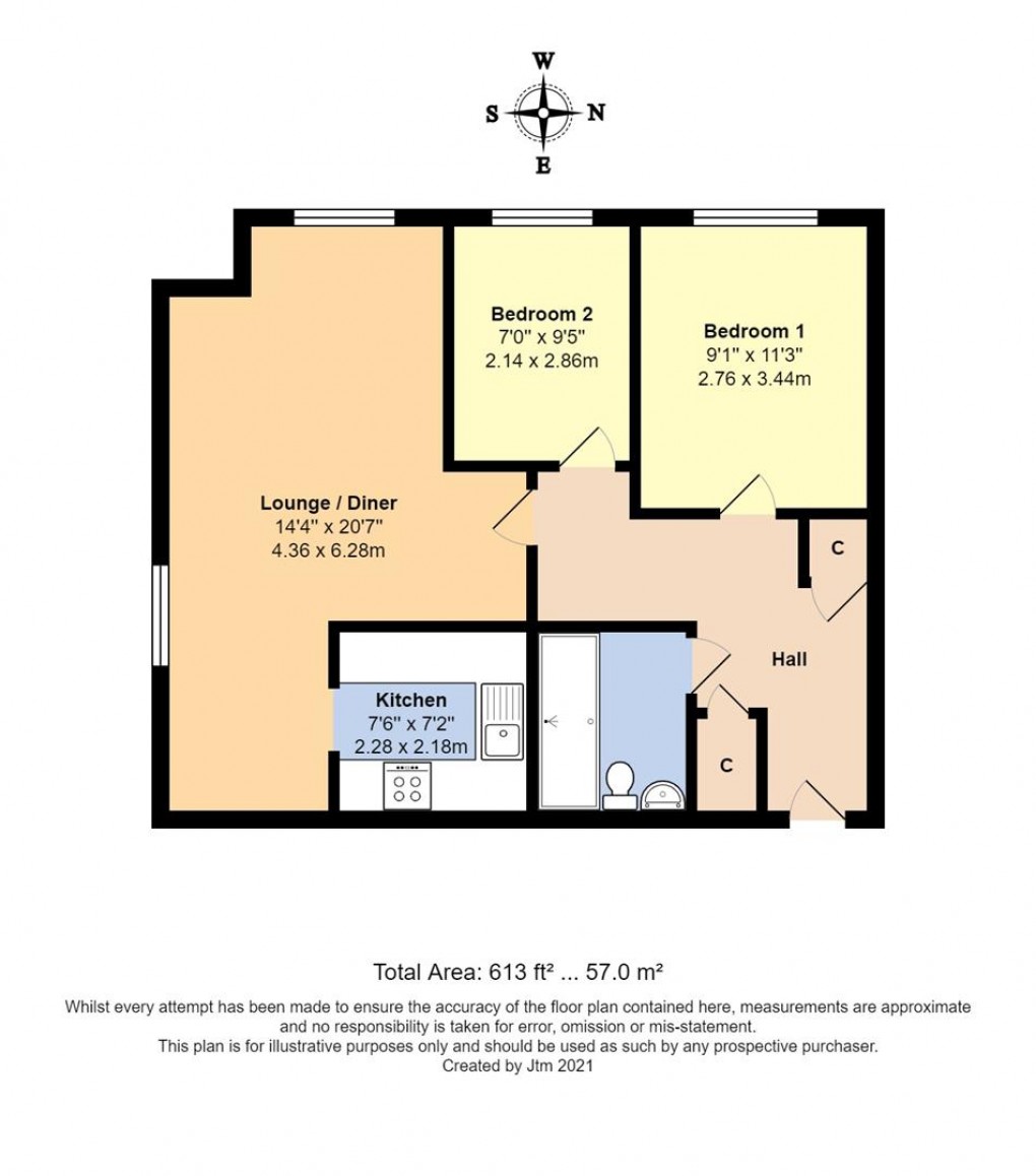 Floorplan for St Catherines Court, Irvine Road, Littlehampton