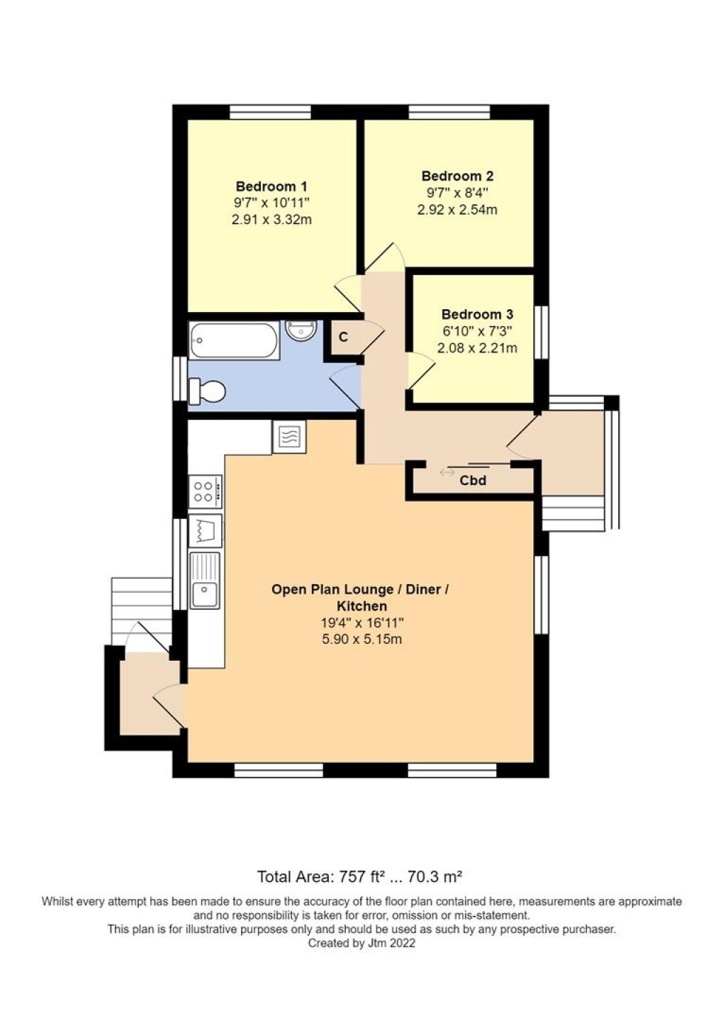 Floorplan for Thornlea Court, Littlehampton