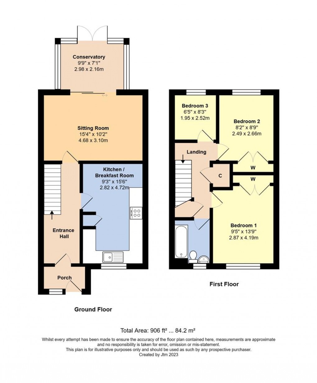 Floorplan for Ellis Close, Arundel