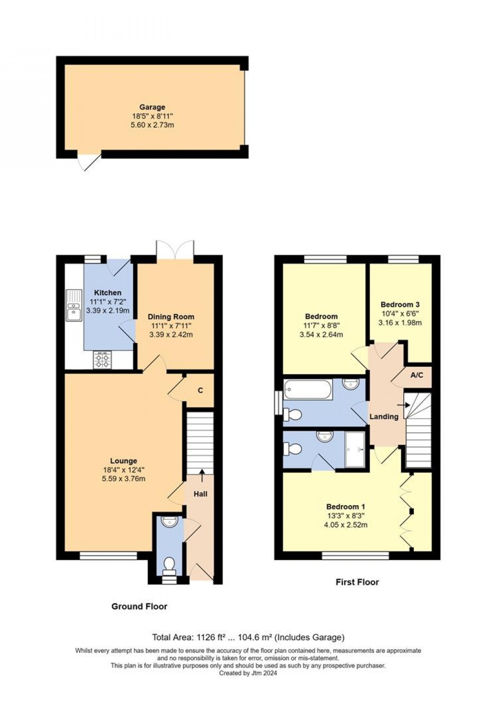 Floorplan for Linnet Close, Wick, Littlehampton