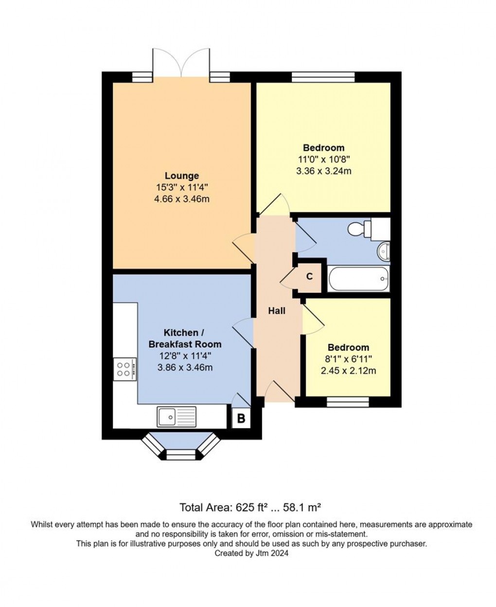 Floorplan for Junction Close, Ford, Arundel