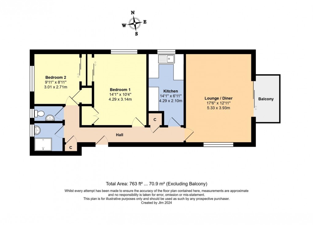 Floorplan for Bay Tree Court, Marama Gardens, Rustington