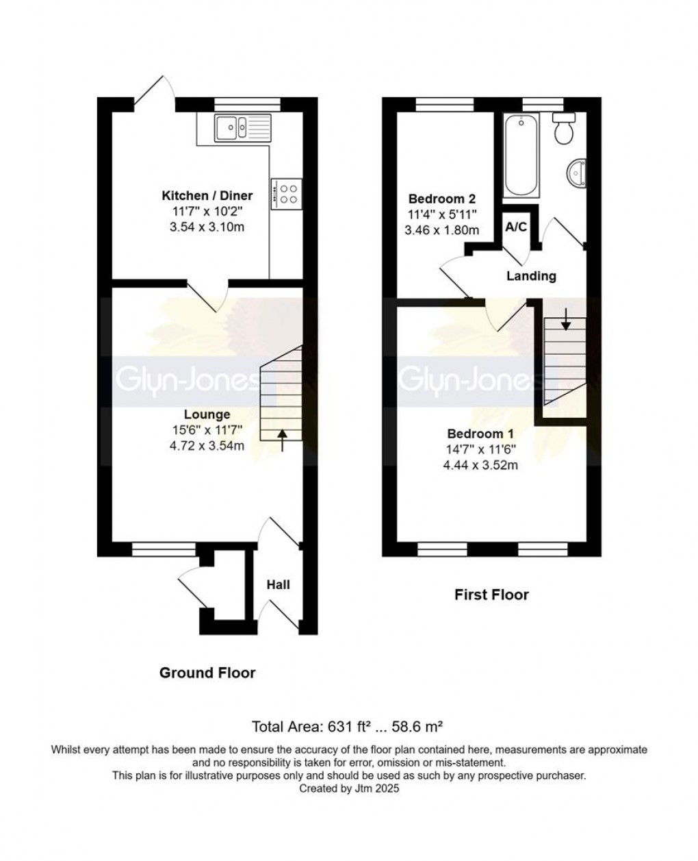 Floorplan for Ellis Close, Arundel