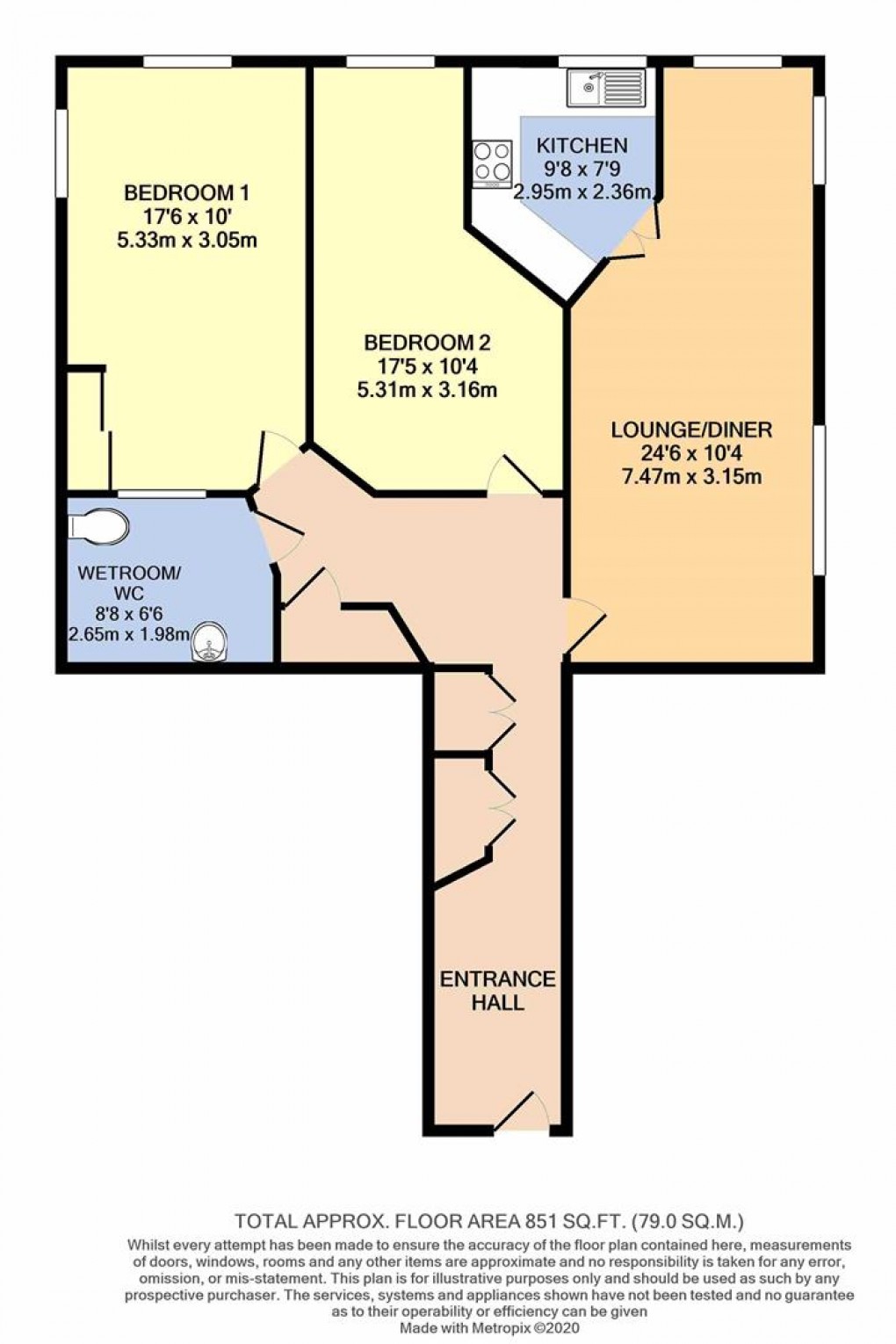 Floorplan for Claridge House, Church Street, Littlehampton