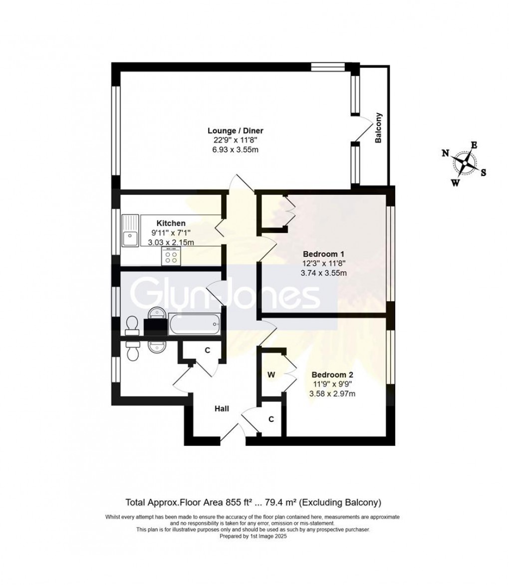 Floorplan for Wellington Court, Grand Avenue, Worthing