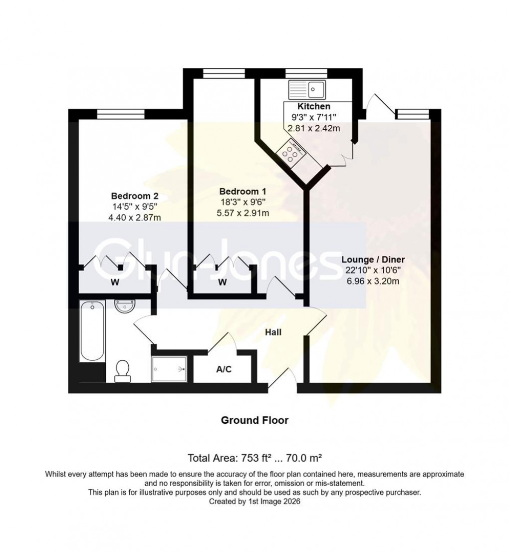 Floorplan for Francis Court, Church Street, Littlehampton