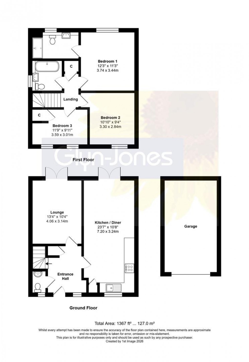 Floorplan for Farrenden Way, Eastergate, Chichester