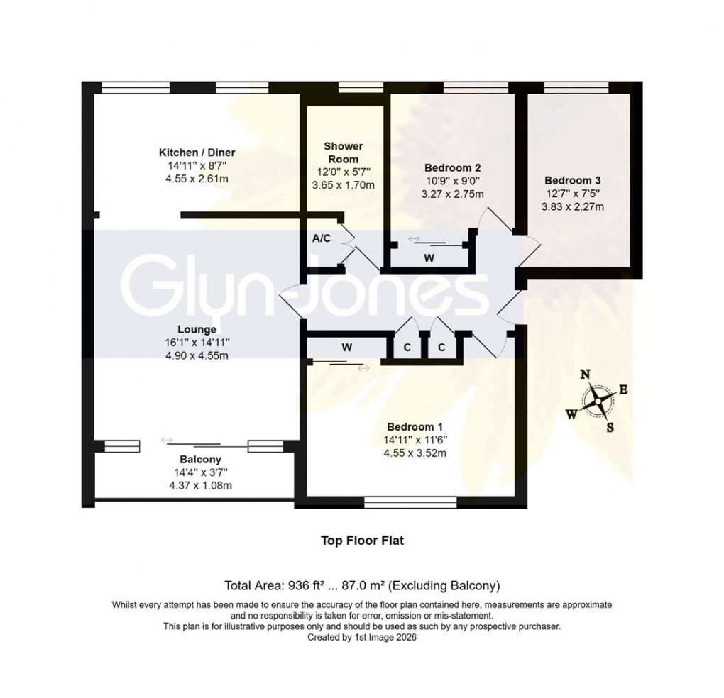 Floorplan for Norfolk Court, Chanctonbury Road, Rustington